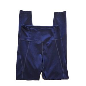 Girlfriend Collective Navy Blue High Rise Full Length Leggings - Size S